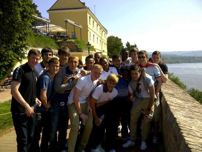 England U17s at the Fortress of Petrovaradin.